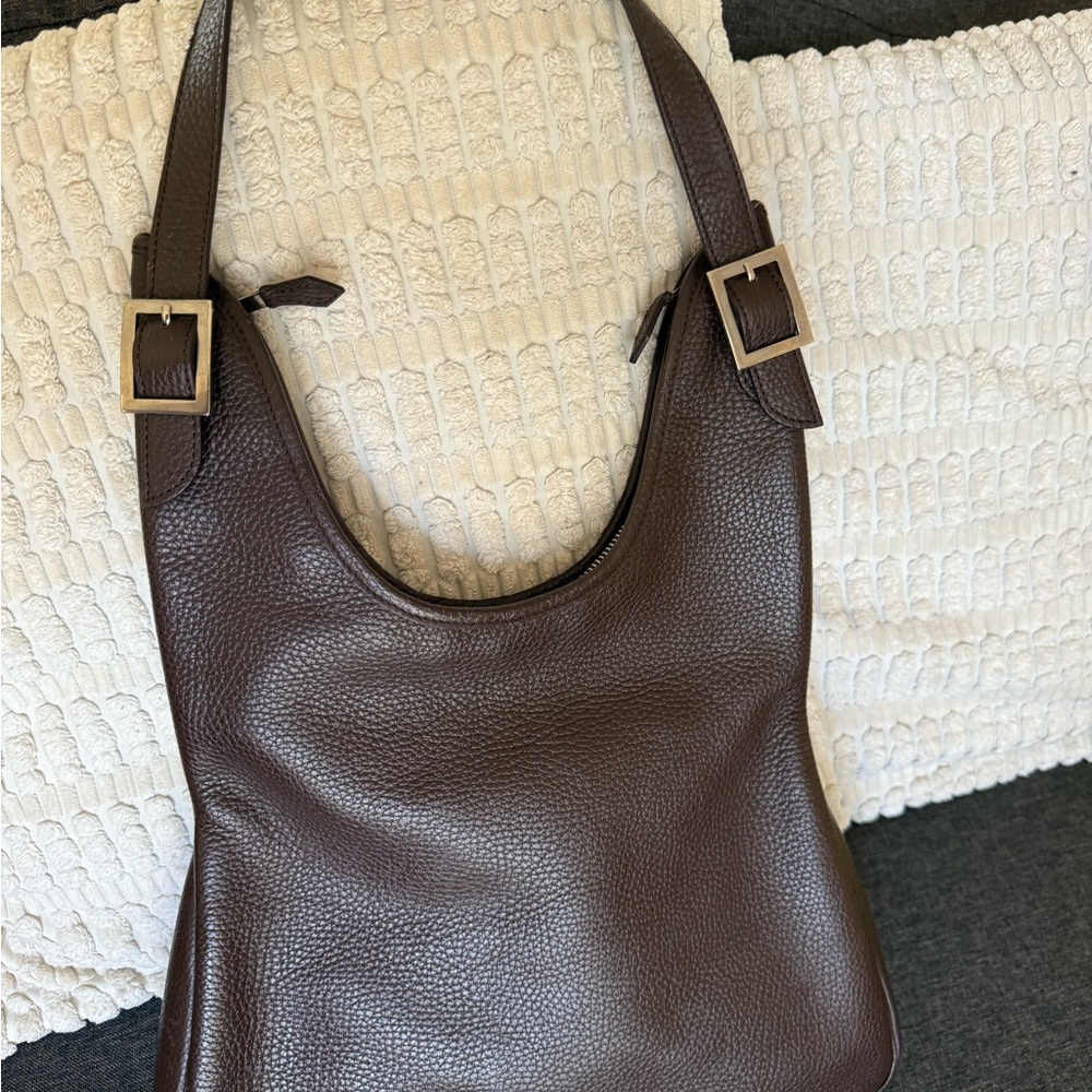 Vintage Togo Massai PM look Elegant Brown Leather Shoulder Bag